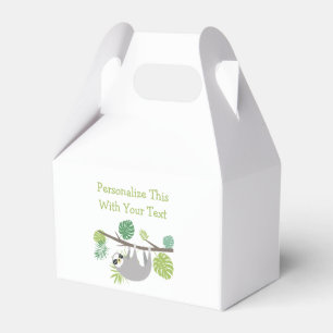 Personalized Text Fun Hanging Sloth Favor Box