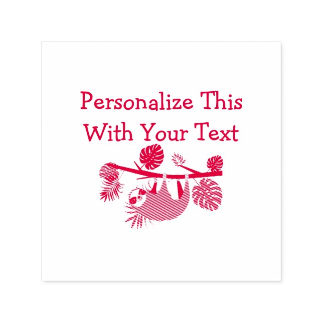 Personalized Text Fun Hanging Sloth Self-inking Stamp (Design)