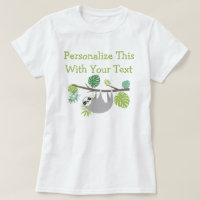 Personalized Text Fun Hanging Sloth