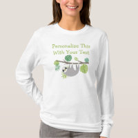 Personalized Text Fun Hanging Sloth
