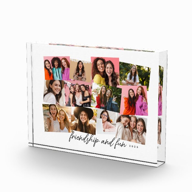 Personalized text fun memory collage photo block (Right)