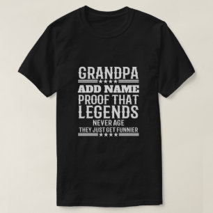 Personalized Text Funny Grandpa Proof that legends T-Shirt
