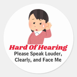 Personalized Text - girl with hard of hearing Classic Round Sticker
