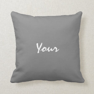 Personalized Text Grey and White Throw Pillow