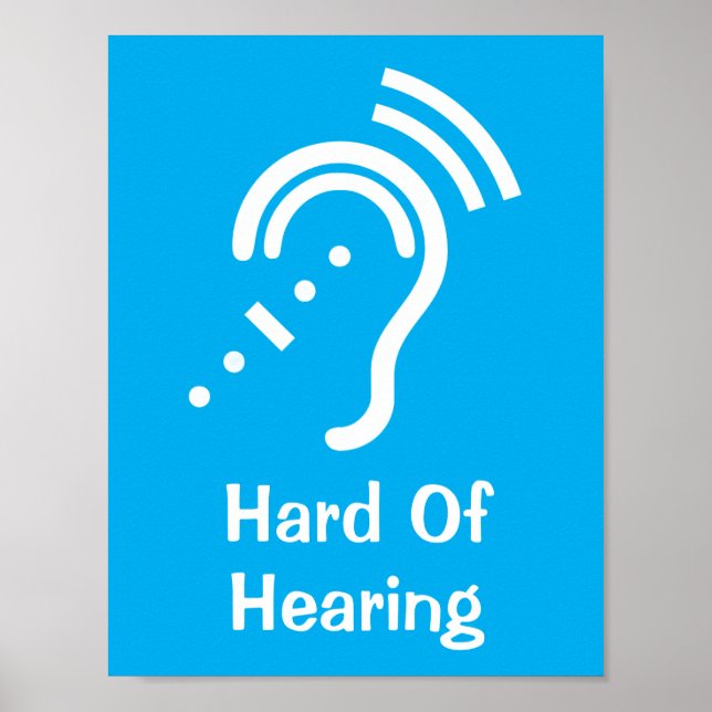 Personalized Text Hard Of Hearing Poster (Front)