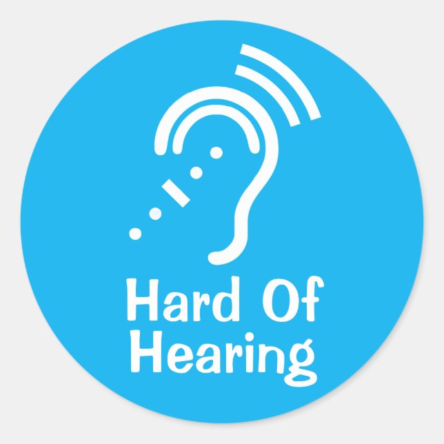 Personalized Text Hard Of Hearing Sticker (Front)