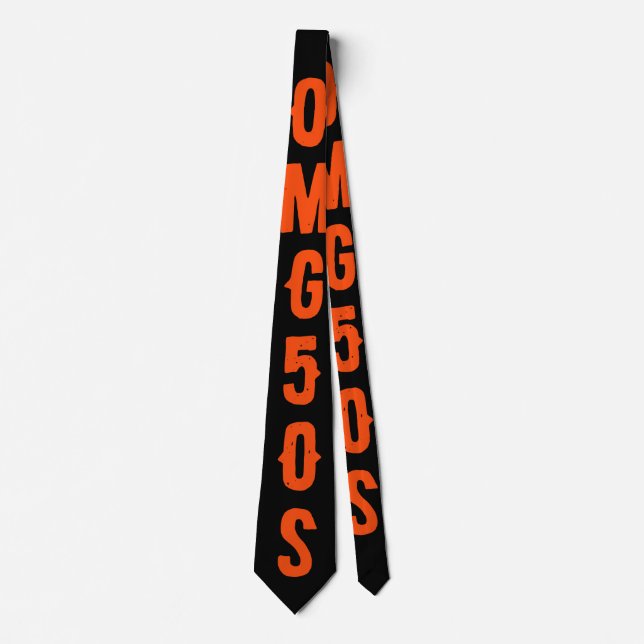 Personalized text in orange Beautiful colour Black Tie (Front)