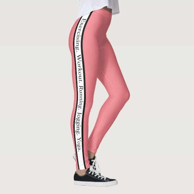 Personalized text l Cute pink background Leggings (Right)