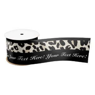 Personalized Text Leopard Print Ribbon Satin Ribbon