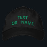 personalized Text Name Embroidered Baseball Cap<br><div class="desc">Design Your Own Personalized Embroidered Hats with Your Colours , Text and Fonts Promotional Business or Modenr Personal Baseball Caps - Add Your Text - Name - Company / Number / Letter / Slogan - Tagline / or Website , Phone , E-mail , Social Media Handle , Address , Logo...</div>