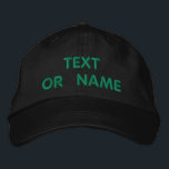 personalized Text Name Embroidered Baseball Cap<br><div class="desc">Design Your Own Personalized Embroidered Hats with Your Colours , Text and Fonts Promotional Business or Modenr Personal Baseball Caps - Add Your Text - Name - Company / Number / Letter / Slogan - Tagline / or Website , Phone , E-mail , Social Media Handle , Address , Logo...</div>