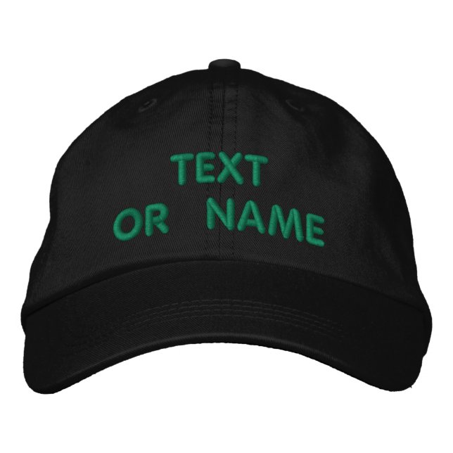 personalized Text Name Embroidered Baseball Cap (Front)