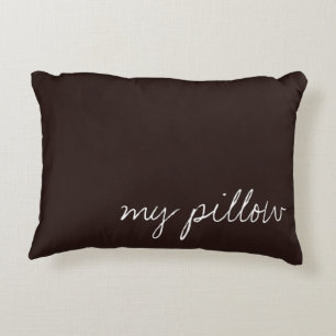 Personalized Text on Dark Chocolate Accent Pillow