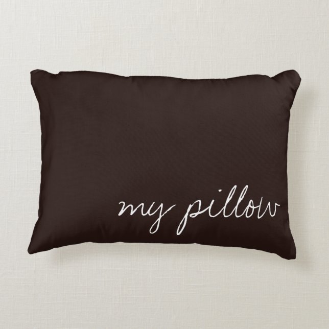 Personalized Text on Dark Chocolate Accent Pillow (Back)