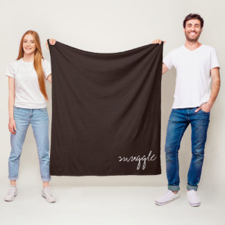 Personalized Text on Dark Chocolate Fleece Blanket
