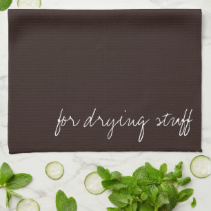 Personalized Text on Dark Chocolate Kitchen Towel