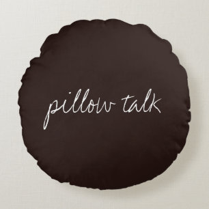 Personalized Text on Dark Chocolate Round Pillow
