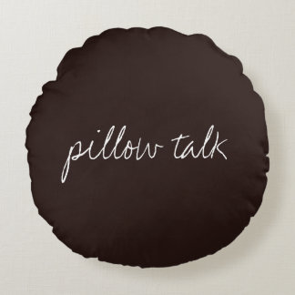 Personalized Text on Dark Chocolate Round Pillow