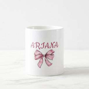 Personalized text Pink Bow Mug