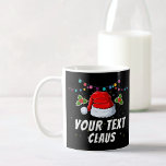 Personalized Text Santa Hat Christmas Holiday Coffee Mug<br><div class="desc">Easily personalize this fun Santa hat design with your own custom text. Make a unique matching set for the winter holiday family reunion!</div>