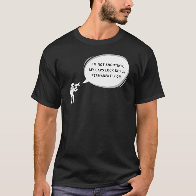 Personalized Text Stick Figure Shouting Man T-Shirt (Front)
