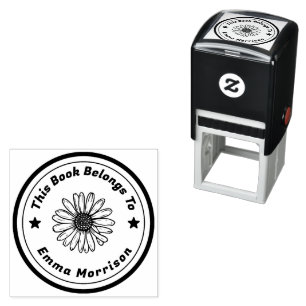 Personalized Text Sunflower Self-inking Stamp