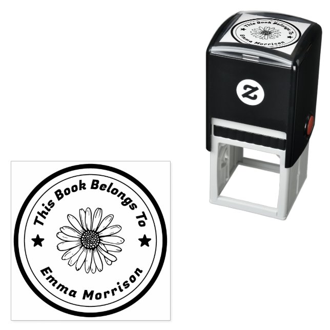 Personalized Text Sunflower  Self-inking Stamp (In Situ)