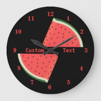 Personalized Text Wall Clock with Watermelon