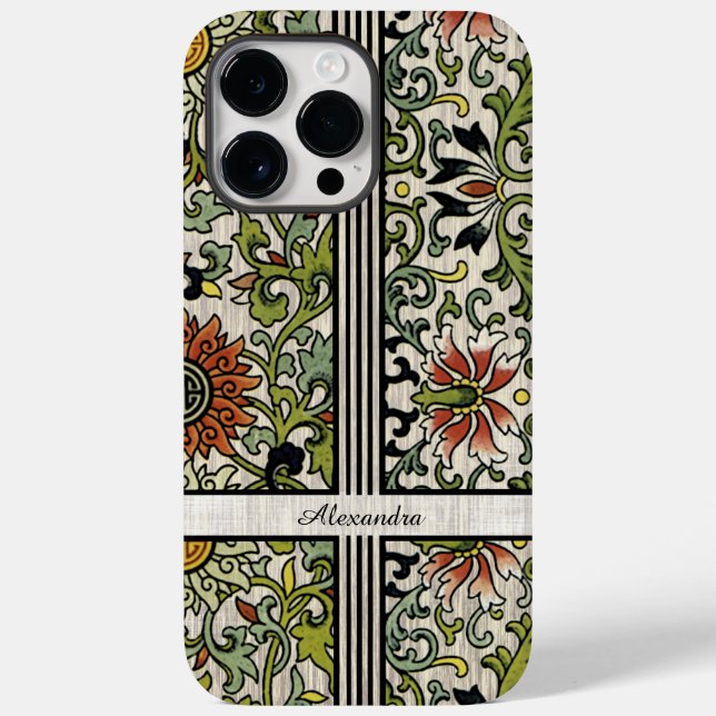 Personalized Texture Background Damask Case-Mate iPhone Case (Back)