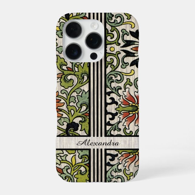 Personalized Texture Background Damask iPhone Case (Back)