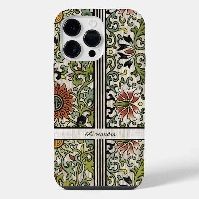 Personalized Texture Background Damask iPhone Case (Back)
