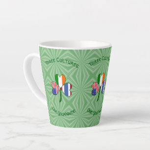 Personalized Thailand Ireland USA Shamrock Flag Latte Mug