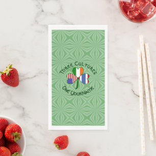 Personalized Thailand Ireland USA Shamrock Napkin