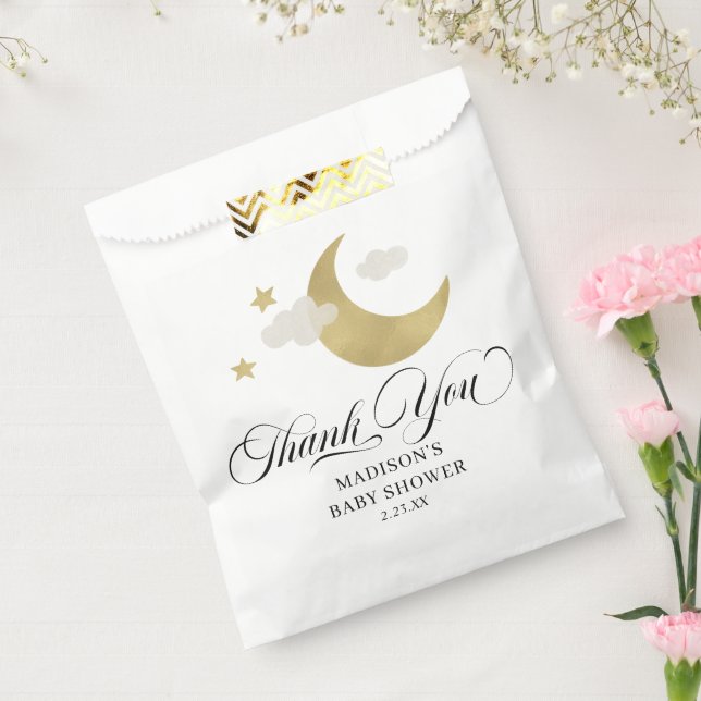 Personalized Thank You Baby Shower Moon & Stars Fa Favour Bag (Sealed)