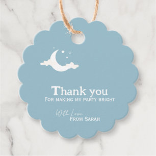 Personalized Thank You Baby Shower retro moon star Favour Tags