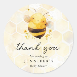 Personalized Thank You Bee Round Stickers