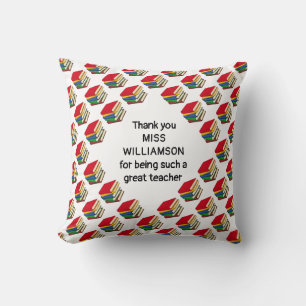 Personalized THANK YOU Books Teacher Throw Pillow