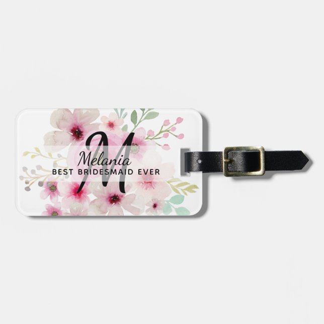 Personalized Thank You Bridal Party Bridesmaid Luggage Tag (Front Horizontal)