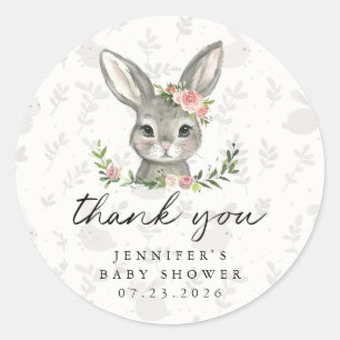 Personalized Thank You Bunny Round Stickers
