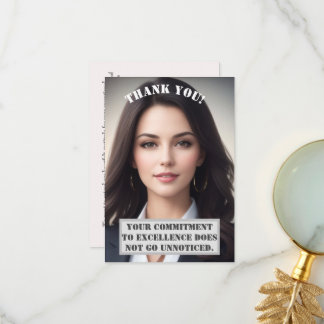 Personalized Thank You Card: Excellence Recognized Card