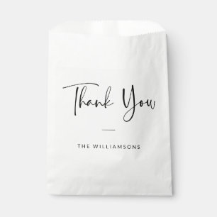 Personalized Thank You Chic Modern Script Wedding Favour Bag