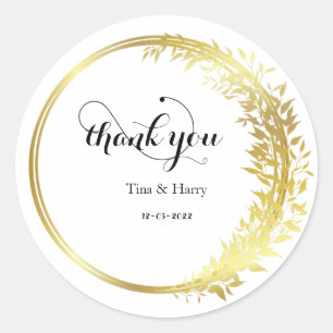 Personalized Thank you  classic round sticker