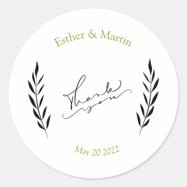 Personalized Thank you  Classic Round Sticker (Front)