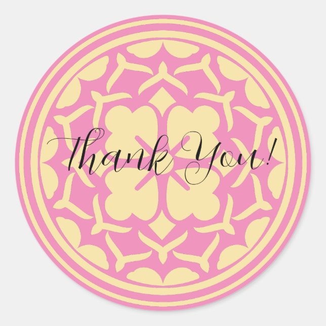 Personalized Thank You Clover Classic Round Sticker (Front)