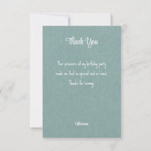 Personalized Thank You Custom Sentiment Signature Card