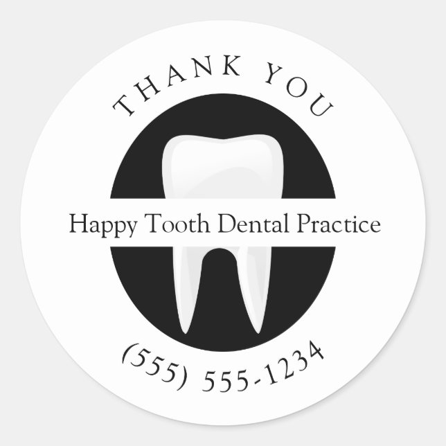 Personalized Thank You Dental Orthodontist  Classic Round Sticker (Front)