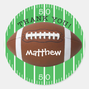 Personalized Thank You Football Sticker