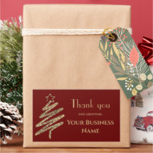 Personalized Thank You for Shopping Business Red