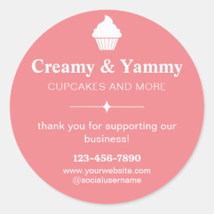Personalized Thank You For Supporting Our Business Classic Round Sticker