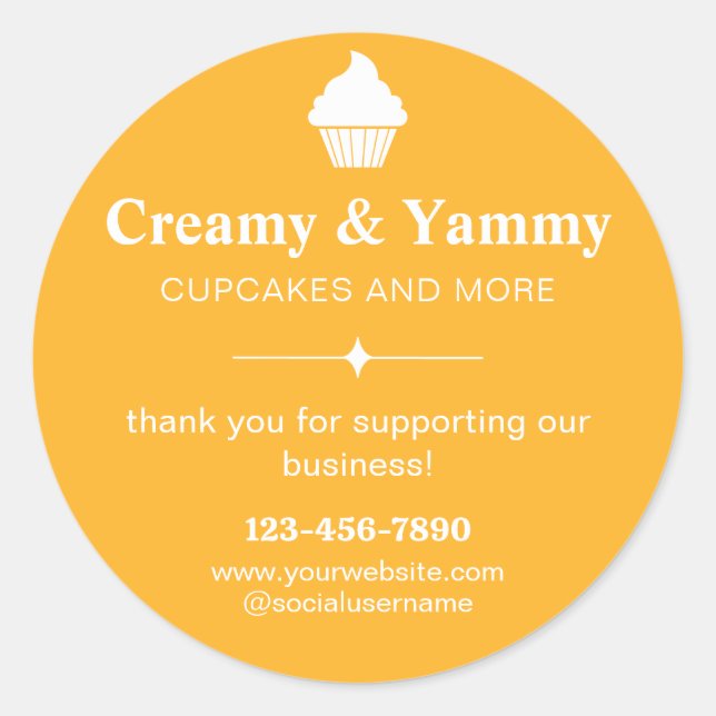 Personalized Thank You For Supporting Our Business Classic Round Sticker (Front)